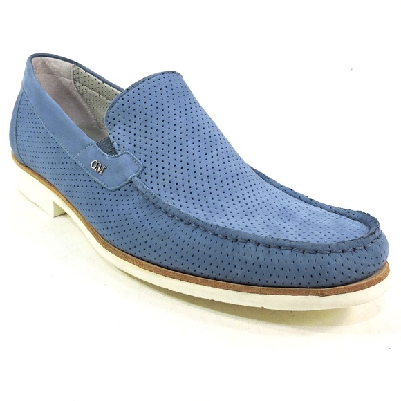 GOODMAN ?? MENS BLUE SOFT NUBUCK COMFORT SUMMER LOAFERS main image 6